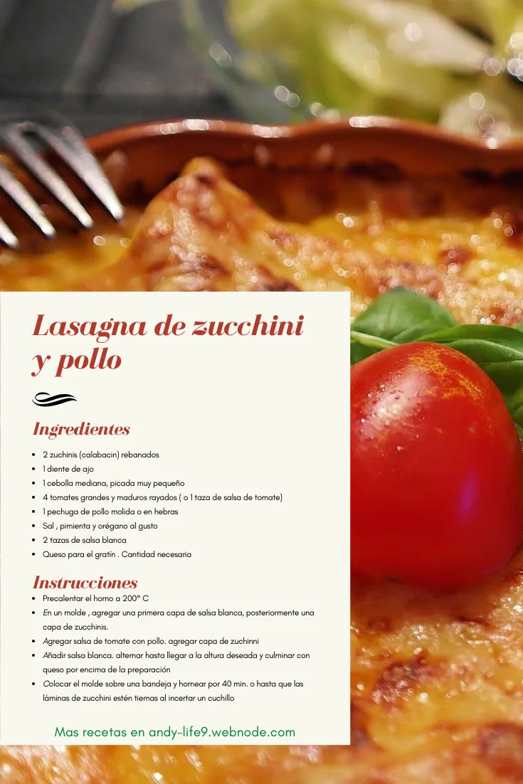 Como lo pidieron...Lasagna de zucchini y pollo